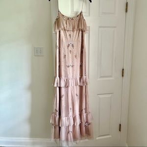 Gianni Bini Tierred Floral Embroidered Formal Dress